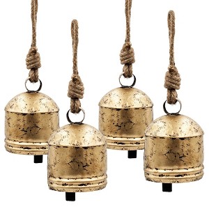 NAYSAYE Party Decoration and Accessories Iron Hanging Bell Set with Rich Chime for Holiday Celebration, Gold, 5.5"*7.5"*1.1" - 1 of 4
