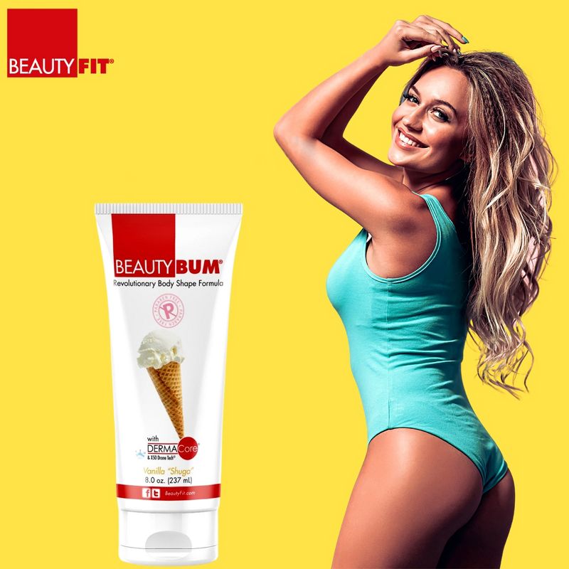 BeautyFit BeautyBum Tube Redefining Muscle Toning Lotion - Skin Tightening and Cellulite Cream - Vanilla Shuga - 8 oz, 3 of 5