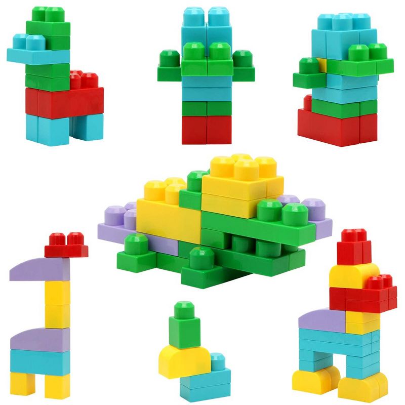 Syncfun 100 Pcs Kids Building Blocks Bricks STEM Game Set, Classic Basic Big Large Education Toy for Boys Girls 3+ Years Christmas Birthday Gift, 2 of 8