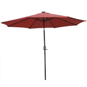 LeisureMod Sierra 9FT Outdoor Patio Tilt Market Umbrella with Solar LED Lights - 1 of 4