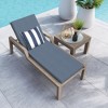 Honeycomb Outdoor Chaise Lounge Cushion - Heathered Solid Blue - 2 of 4