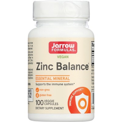 Jarrow Formulas, Inc. Vegan Zinc Balance 15 mg 100 Veg Caps.
