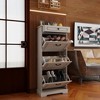 KTMBDW Shoe Storage Cabinet with 1 Drawer, 3 Flip Drawers, Freestanding Shoe Cabinet Organizer with Adjustable Shelf, Shoe Cabinet for Entryway, White - 3 of 4