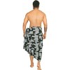 LA LEELA Men's Patriotic 4th of July American Flag Summer Sarong Swim Trunk Long Pareo Beach Wrap One Size Black Allover US Flag - 3 of 4