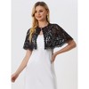 Allegra K Women's Evening Wedding Floral Lace Cape Shawls - 4 of 4