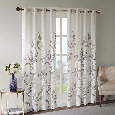 Kumasinova 1PC/2PCS 84"/95" Modern Burnout Print Window Curtains Panel,Bedroom Curtains with Grommet Top,Kitchen Curtains for Living Room&Bedroom