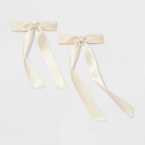 Satin Long Bow Hair Clip Set 2pc - A New Day™ - 1 of 3