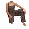 Women's Leopard Print Fancy Wide Leg Pants - AnnieWear - 4 of 4