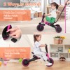 Infans 4-in-1 Kids Tricycle Foldable Toddler Balance Bike with Parent Push Handle Pink - 3 of 4