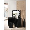 Vynxaria Glam Makeup Vanity Table with Glass Top and 5 Drawers in White - 2 of 4
