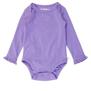 RuffleButts Baby/Toddler Girls Knit Long Sleeve Ruffle Layering Bodysuit - 1 of 4