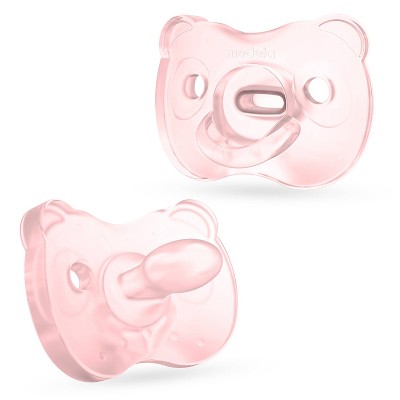 Medela Baby Soft Silicone Pacifier - Pink/Transparent 6-18 Months 2pk