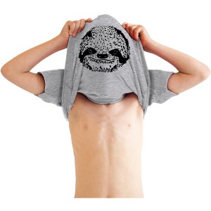 Youth Ask Me Why I'm Lazy T Shirt Funny Flipup Zoo Animal Sloth Tee For Kids - Crazy Dog Youth T Shirt - 1 of 4