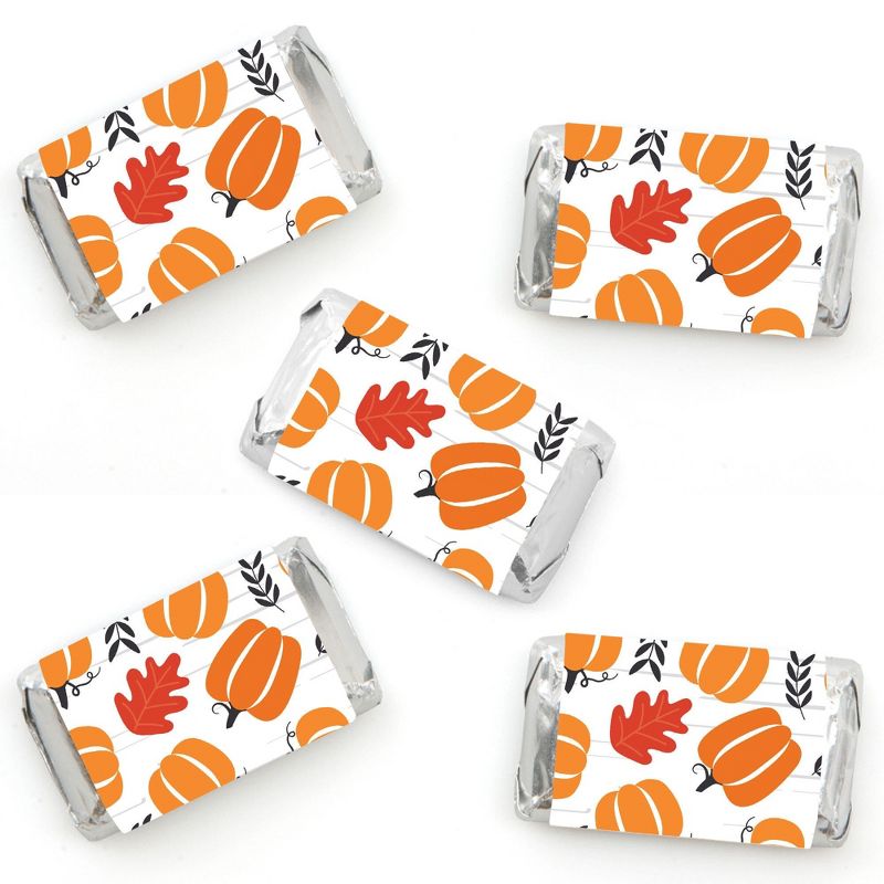 Big Dot of Happiness Fall Pumpkin - Mini Candy Bar Wrapper Stickers - Halloween or Thanksgiving Party Small Favors - 40 Count, 1 of 7