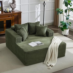 GustoWave Oversized 2 Person Bean Bag Chaise Lounge Bed, Sofa Bed with 4 Pillows for Living Room, Bedroom - 1 of 4