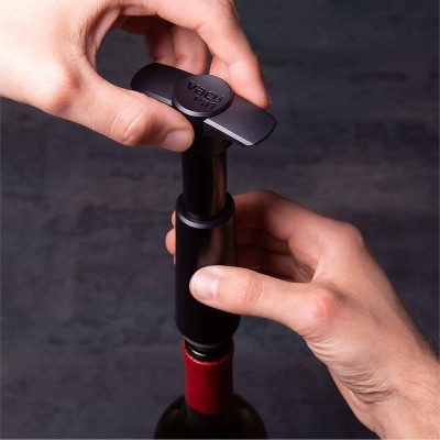 Vacu Vin Wine Saver with Stoppers Black
