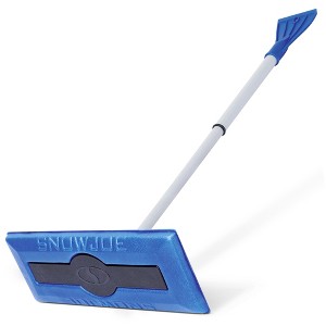 Snow Joe Windshield Ice Scraper, Automotive Snow Brush for Winter, Car Window Snow Removal Broom with Telescoping Handle, Blue - 1 of 4