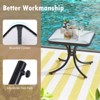 Tangkula Tempered Glass Top Patio Table, 20" Outdoor Side Table w/ Heavy-duty Metal Frame Patio Square End Table - 2 of 4