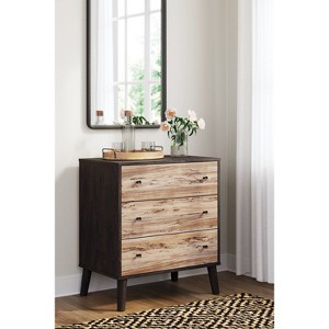 Lannover Chest of Drawers Brown/Beige/Natural - Signature Design by Ashley: Contemporary 3-Drawer Vertical Storage - 1 of 4
