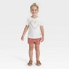 Toddler Girls' Floral Heart Graphic T-Shirt - Cat & Jack™ Cream - 4 of 4