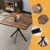 Kumasinova 5-Piece Dining Set for 4 – Faux Marble Square Table with 4 Leather Upholstered Chairs,Modern Kitchen Table Set,Brown Table & Black Chairs - 4 of 4
