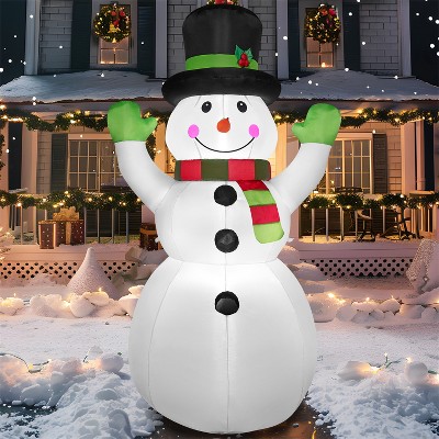 JOYFY 6 FT Christmas Inflatables Snowman Outdoor Decorations with Built-in LEDs for Christmas Party Outdoor Indoor Yard Garden Decoration
