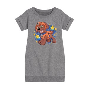 - Paw Patrol - Zuma Sketch Graphic Short Sleeve Fleece Dress - 1 of 4