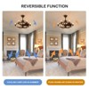 Ludomide 27'' Farmhouse Ceiling Fan with Light and Remote Control, Chandelier Ceiling Fan with Lights for Kitchen Dining Room - 3 of 4