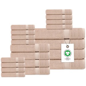 Delara Organic Cotton Luxuriously Plush Bath Towel Set, GOTS & Oeko-TEX Certified, Soft, Quick Dry & Ultra-Absorbent - 1 of 4