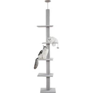Cat Tree Floor to Ceiling Cat Tower with Adjustable Height (98-110 Inches), 5-Tier Carpet Cat Climbing Tower Tall Cat Trees - 1 of 4