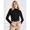 Hobemty Women's Long Sleeve Fall Winter Casual Work Mock Neck Top - 2 of 4