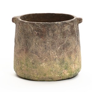 LuxenHome Rustic Ginger Root Brown Cement 8.9-Inch Tall Indoor and Outdoor Cylinder Vase - 1 of 4