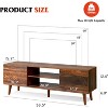TV Stand for 55 60 inch TV, Boho Entertainment Center with Storage Cabinets, TV Console for Living Room Decor - 3 of 4