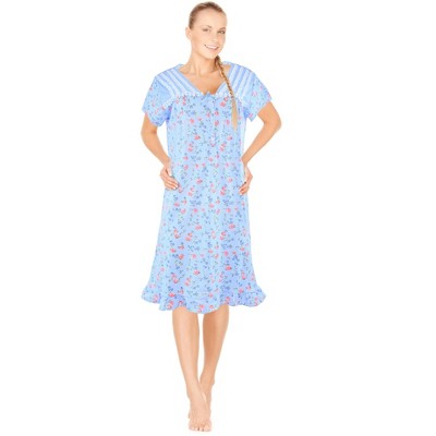 JEFFRICO Womens Nightgowns Short Sleeve Sleepwear Soft Pajama Dress Nightshirts