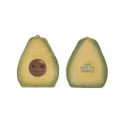 Transpac Dolomite 3 in. Green Spring Avocado Salt and Pepper Set of 2