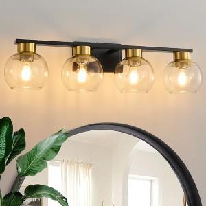 POWLIG Modern Bathroom Vanity Light with Clear Glass Shades, Perfect for Bedroom& Living room - 1 of 4
