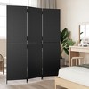 vidaXL Room Divider 3 Panels Black Poly Rattan - 3 of 4