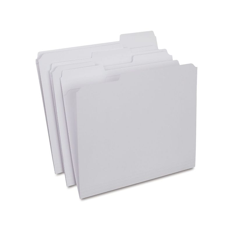 HITOUCH BUSINESS SERVICES Reinforced File Folder 3-Tab Letter Size White 100/Box TR508986/508986, 1 of 5