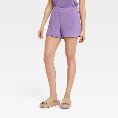 Women's Mid-Rise Pull-On Shorts - A New Day™ Purple