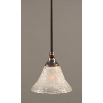 Toltec Lighting Any 1 - Light Pendant in  Black Copper with 7" Frosted Crystal Shade