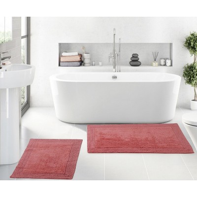 Home Weavers Luxury Collection 100% Cotton Tufted Bathroom Rug Set, Non-Slip Latex Bath Rug Set