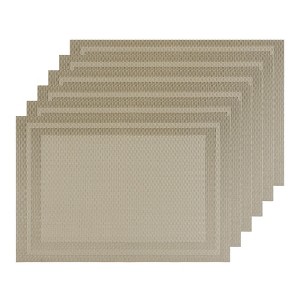 Unique Bargains Dining Room Heat-resistant Modern PVC Placemats 18 x 12 Inches 6 Pcs - 1 of 4