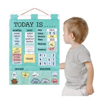 The Peanutshell Preschool Educational Wall Calendar - 53 Fabric Pieces for Months, Days, Years, Weather, & Seasons