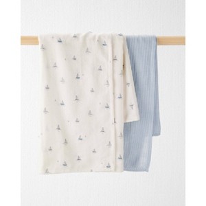 Little Planet by carter's 2pk Swaddle Blanket - Blue - 1 of 2