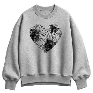 Women's - Instant Message - Black & White Sunflower Heart