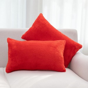 Cheer Collection Set of 2 Microfleece Throw Pillows - 1 of 4