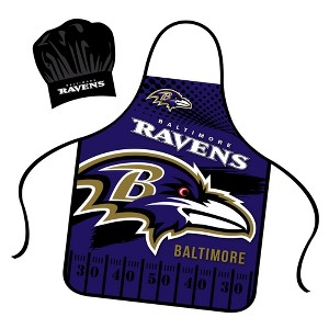 NFL Apron & Chef Hat Set, with Large Team Logo - Baltimore Ravens - 1 of 2