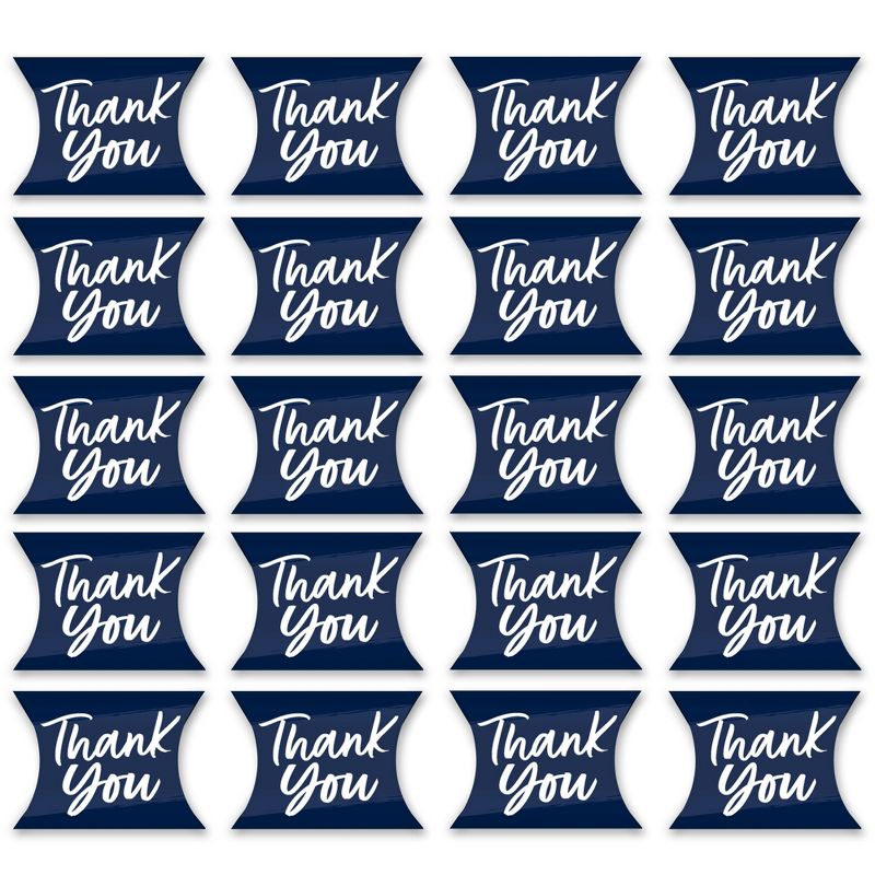 Big Dot of Happiness Navy Blue Elegantly Simple - Favor Gift Boxes - Guest Party Favors Petite Pillow Boxes - Set of 20, 5 of 9
