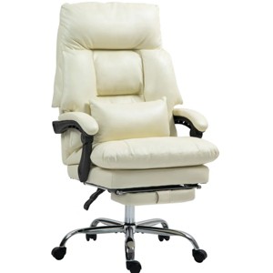 TopComfy Accent Chairs Overstuffed Office Chair High Back Desk Chair Soft Seat Plush Padding Comfortable Chair for Office, White, 26.4"*26.4"*49.2" - 1 of 4