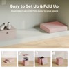 Pinmoco 15" Collapsible Storage Ottoman, Corduroy Cube Organizer Makeup Stool Foot Rest with Side Pocket for Living Room, Bedroom - 3 of 4